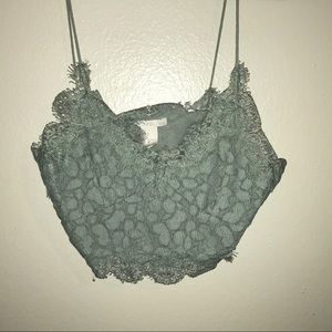 Aquamarine Lace Crop Top